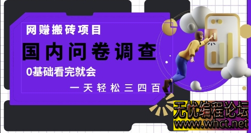 国内问卷调查搬砖项目全攻略：0 基础日赚 300+，碎片化时间轻松变现  2612 无忧技术吧www.92wuyou.cn